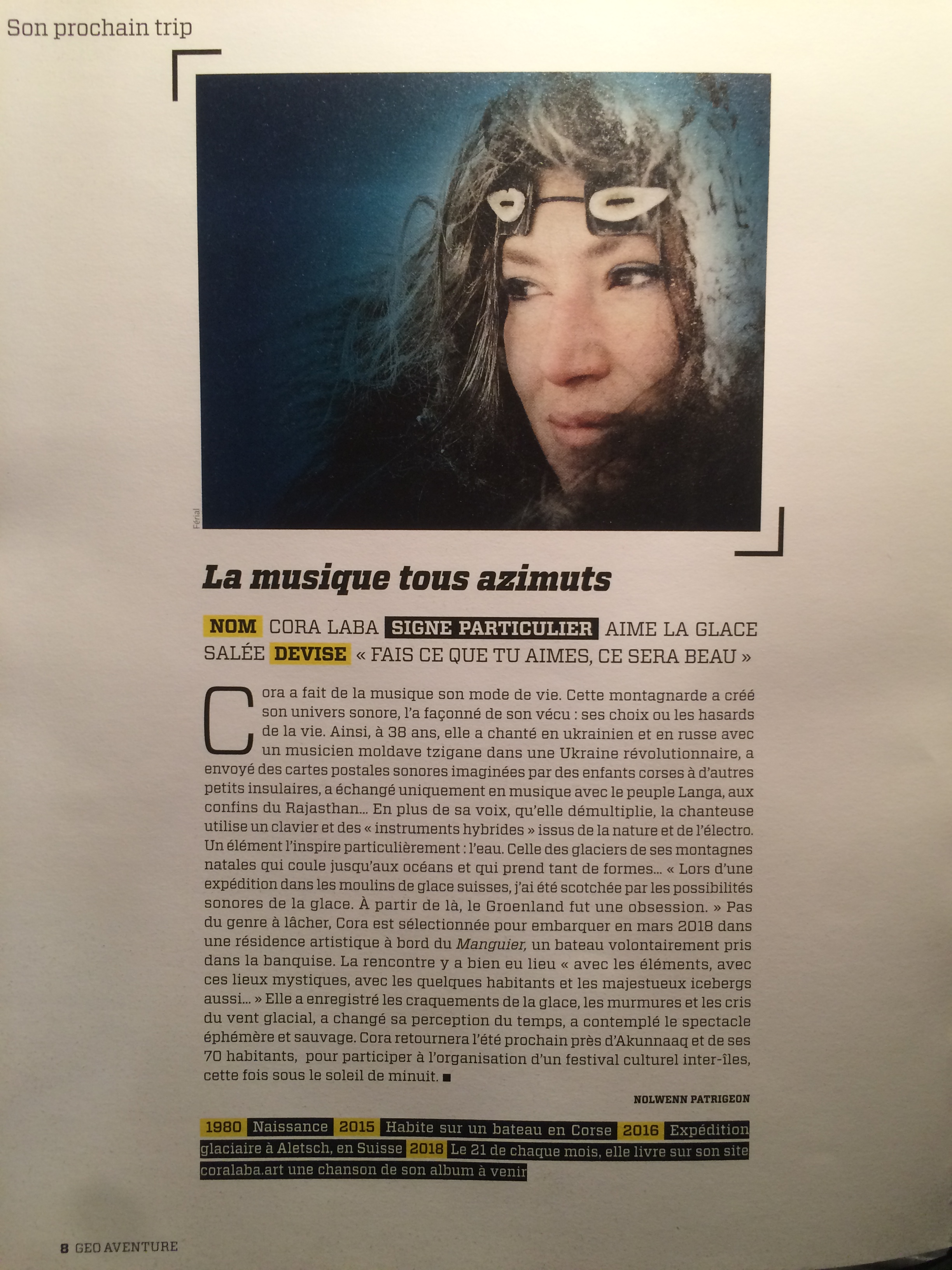 Article Géo Aout 18